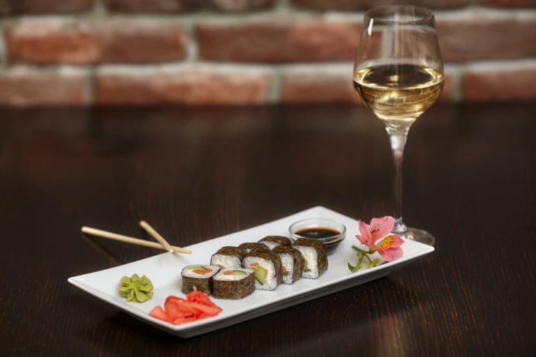 wine and sushi combo